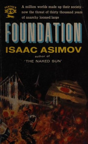 Foundation book cover by Isaac Asimov – galactic epic of science, society, and psychohistory